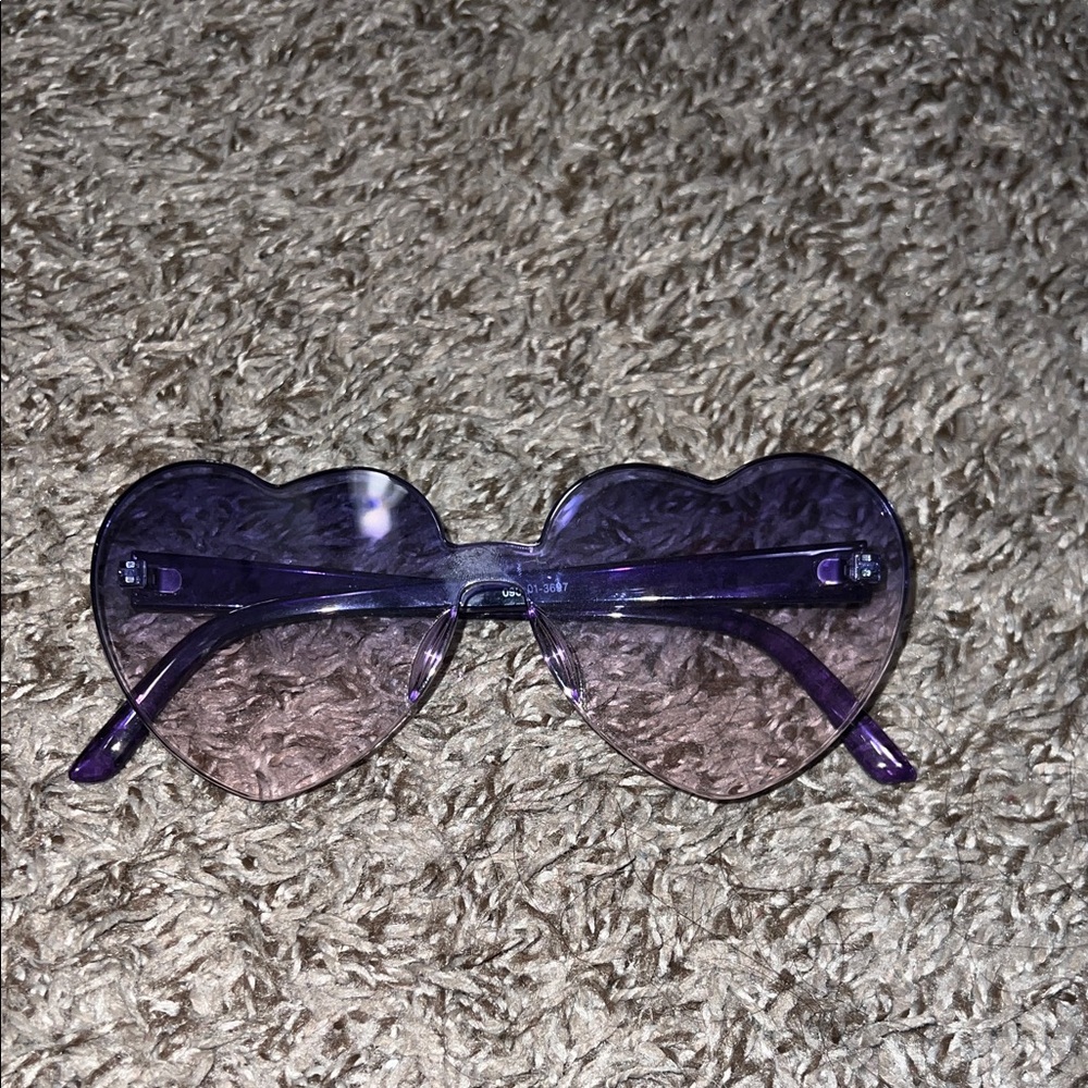 Heart-Shaped Purple Sunglasses